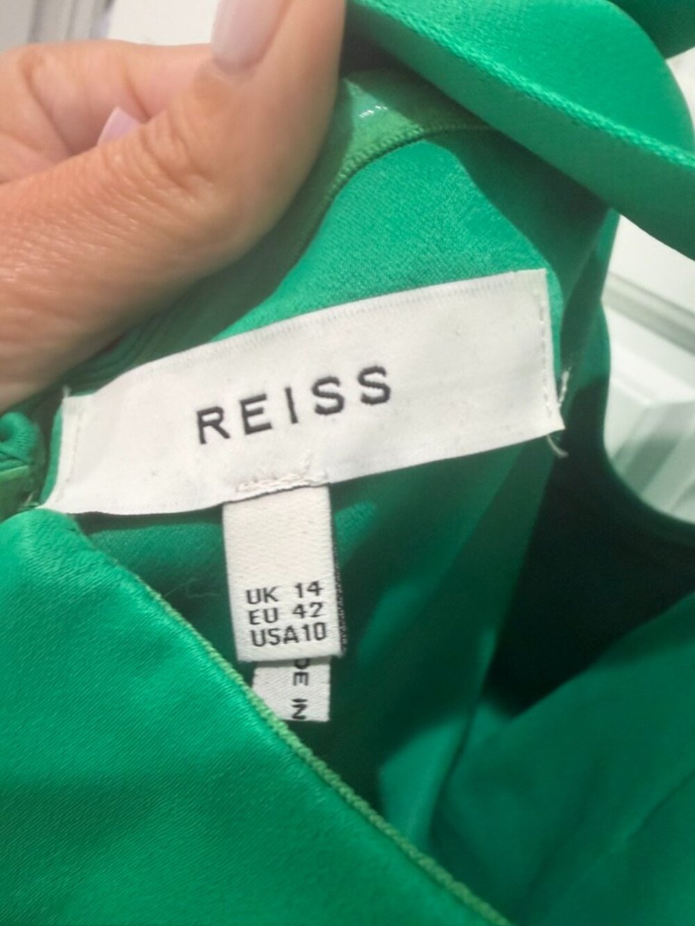 Reiss Green Twist Halter Neck Tie Waist Midi Dress - Size US 10 / UK 14 - Picture 4 of 4